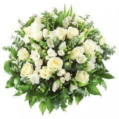 bukiet białe kwiaty, poczta kwiatowa prezent dla taty